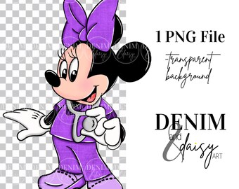ナースミニーpng、昇華デザイン、デジタルイラスト、即時ダウンロード