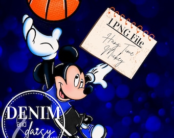 Mickey jouant au basket-ball, sublimation, illustration numérique, téléchargement immédiat