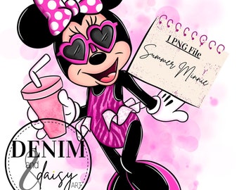 Sommer Minnie png, Sublimation Design, Digitale Illustration, Sofortiger Download