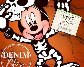 Szkielet Mickey png, Projekt sublimacji, Ilustracja cyfrowa, Natychmiastowe pobieranie