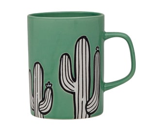 Jade Cactus Ceramic Mug