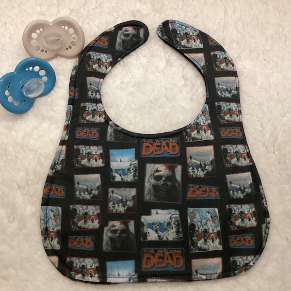 The Walking Dead Baby Bib, Dribble Bib, Baby Accessories, Handmade, Baby Gift, Baby Shower, Dribble Bib, Zombies