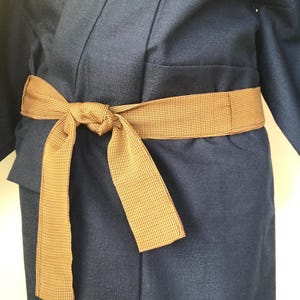 Men&#39;s Vintage Kimono Obi Belt: Recycled Plaid Sash