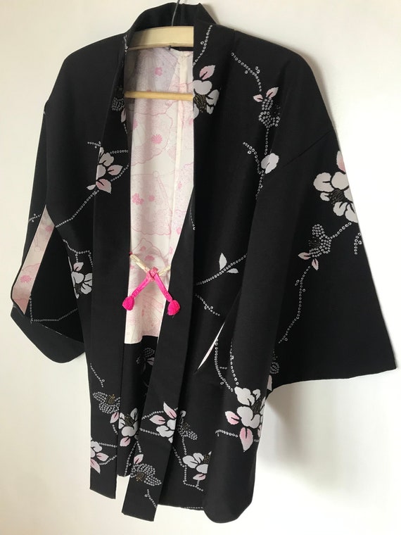 Black Kimono Jacket | Woman's Floral Haori | Kimo… - image 2