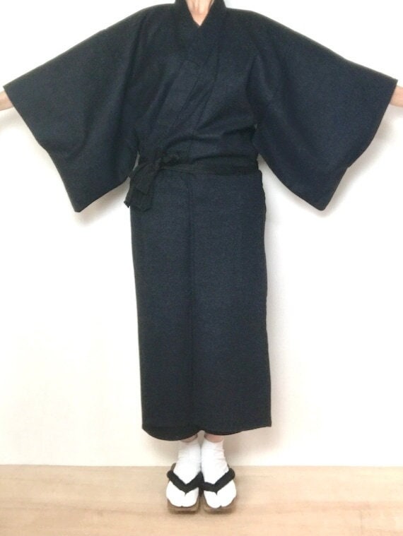 Kimono di lana da uomo Abito giapponese Interno in feltro