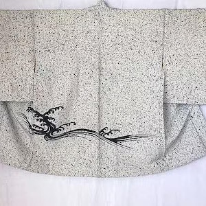 Japanese Kimono Jacket | Tsunami Dragon | Woman’s Vintage Haori | Cardigan Robe | Size M/L | VIDEO