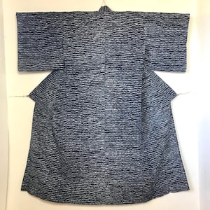 Men's Yukata Kimono | Vintage Japanese Robe | Cotton Dressing Gown | Blue Tie Dye | Size M | VIDEO
