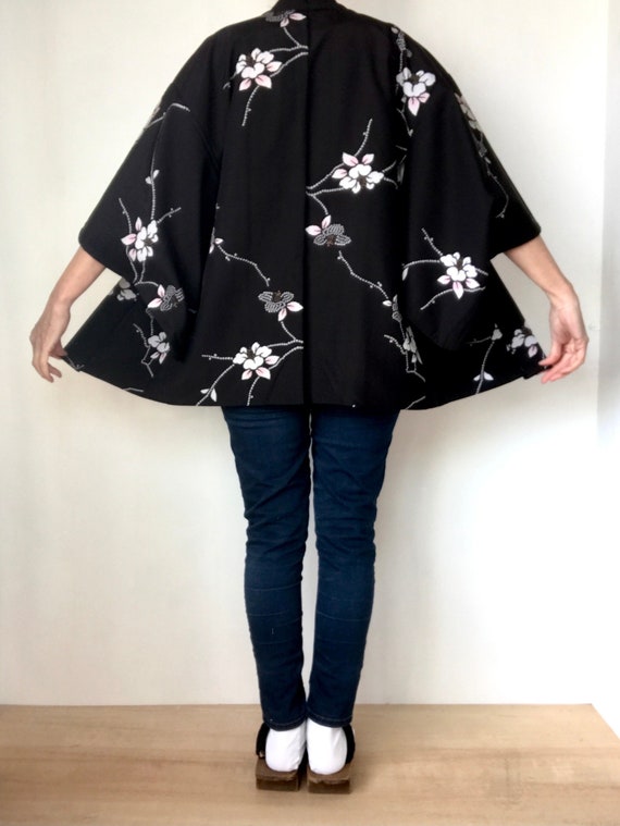 Black Kimono Jacket | Woman's Floral Haori | Kimo… - image 1