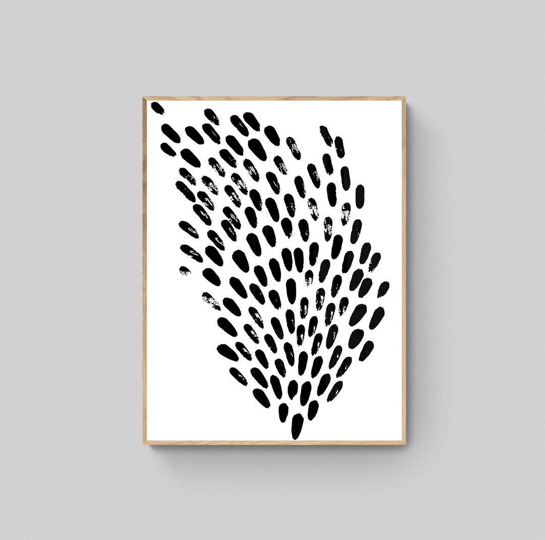Brush Stroke Abstract Art Print: Black and White Scandinavian Decor ...