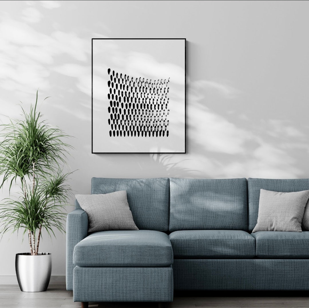 Minimalist Abstract Art Print: Black & White Scandinavian Decor ...