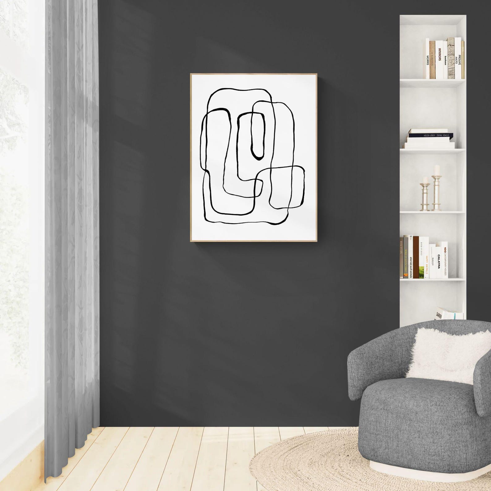 Minimalist Abstract Art Print, Black and White Wallart Home Decor - Etsy