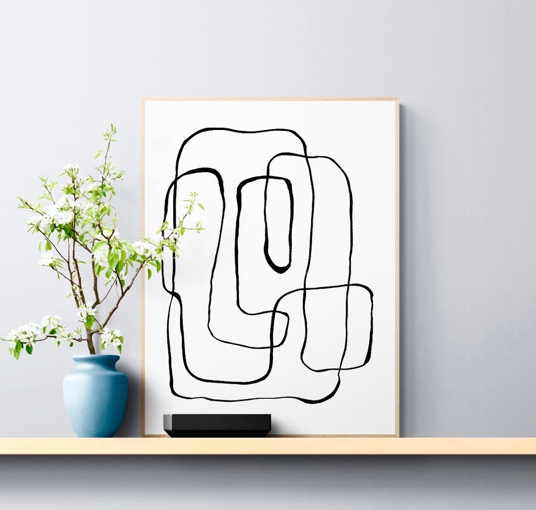 Black Lines Printable Wall Art, Minimalist Abstract Downloadable Prints ...