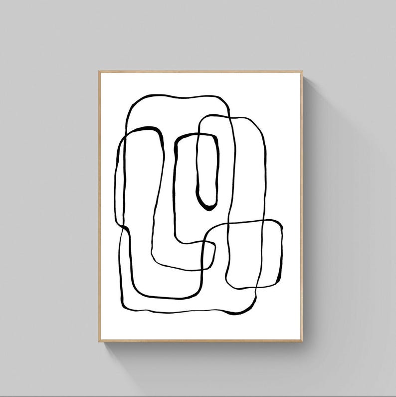 Minimalist Abstract Art Print, Black and White Wallart Home Decor - Etsy