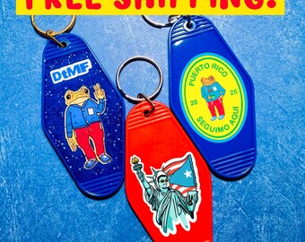 concho Keychain|UV DTF Decal Puerto Rico Flag