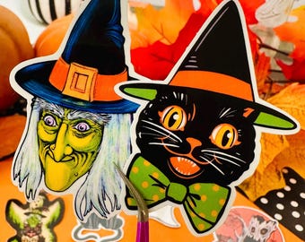 Vintage 70s Halloween Stickers | Retro Waterproof Vinyl Decals