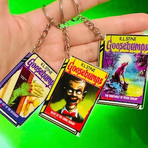 Goosebumps keychains|UV DTF design Double-sided|Nostalgia 90s childhood