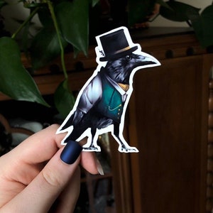 Adesivo de corvo em um terno