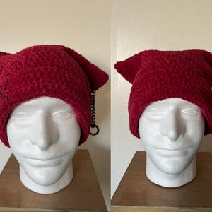Red Cat Beanie, Cat Ear Hat, Cat Ear Beanie, Red Cat Hat