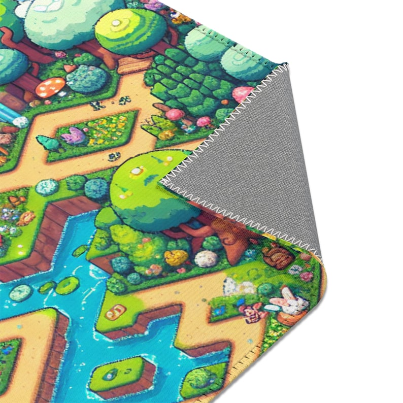 8 Bit Rug Kids Area Play Rug Enchanted Forest Adventure 8-bit Top-down ...