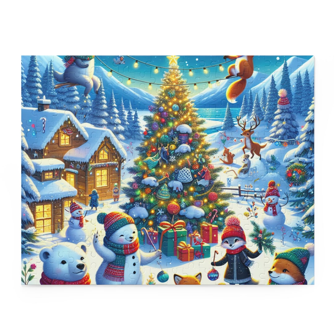 Enchanted Winter Wonderland Puzzle Whimsical Holiday Scene Etsy