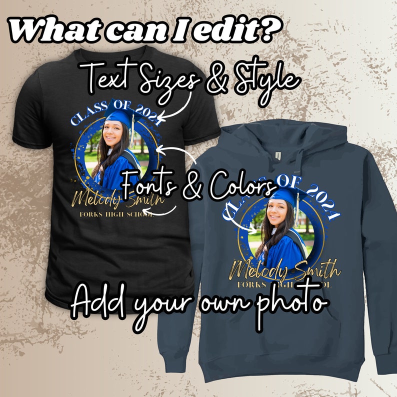 Editable Graduation T Shirt Class of 2024 Shirt Template Canva Design