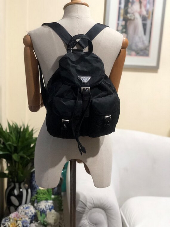 Black Nylon Prada Bag With Original Small Backpack