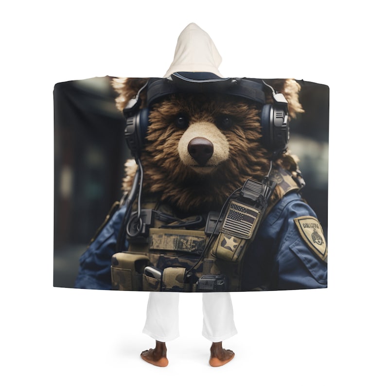 Hooded Sherpa Fleece Blanket, Teddy Bear Blankets. Blankets, Military