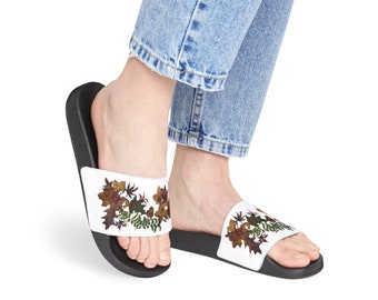 Artistic Women's Slide Sandals with Nature-Inspired Print