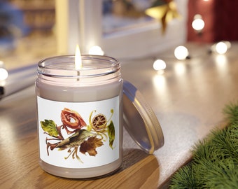Unique Design, Featured with Nature Fruit Peels and Tree leaves Image, Scented Candles
