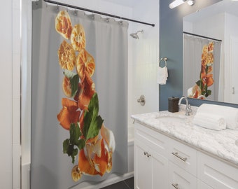 Rideau de douche inspiré de la nature pour une décoration de salle de bain rafraîchissante