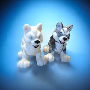Beeldje Husky Puppy Pal: scharnierende 3D-print - Uniek husky-beeldje - decor voor verzamelobjecten of dierenfiguren