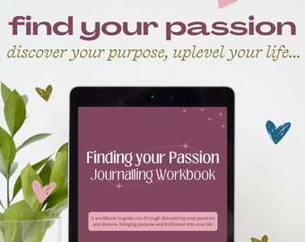 Find your Purpose Journal Workbook | digital journaling e-workbook, purpose challenge, self discovery, dream life, manifestation, iPad pdf