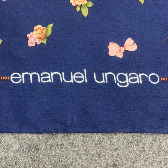 Vintage Emanuel Ungaro Silk Scarf, Vintage Blue S… - image 3