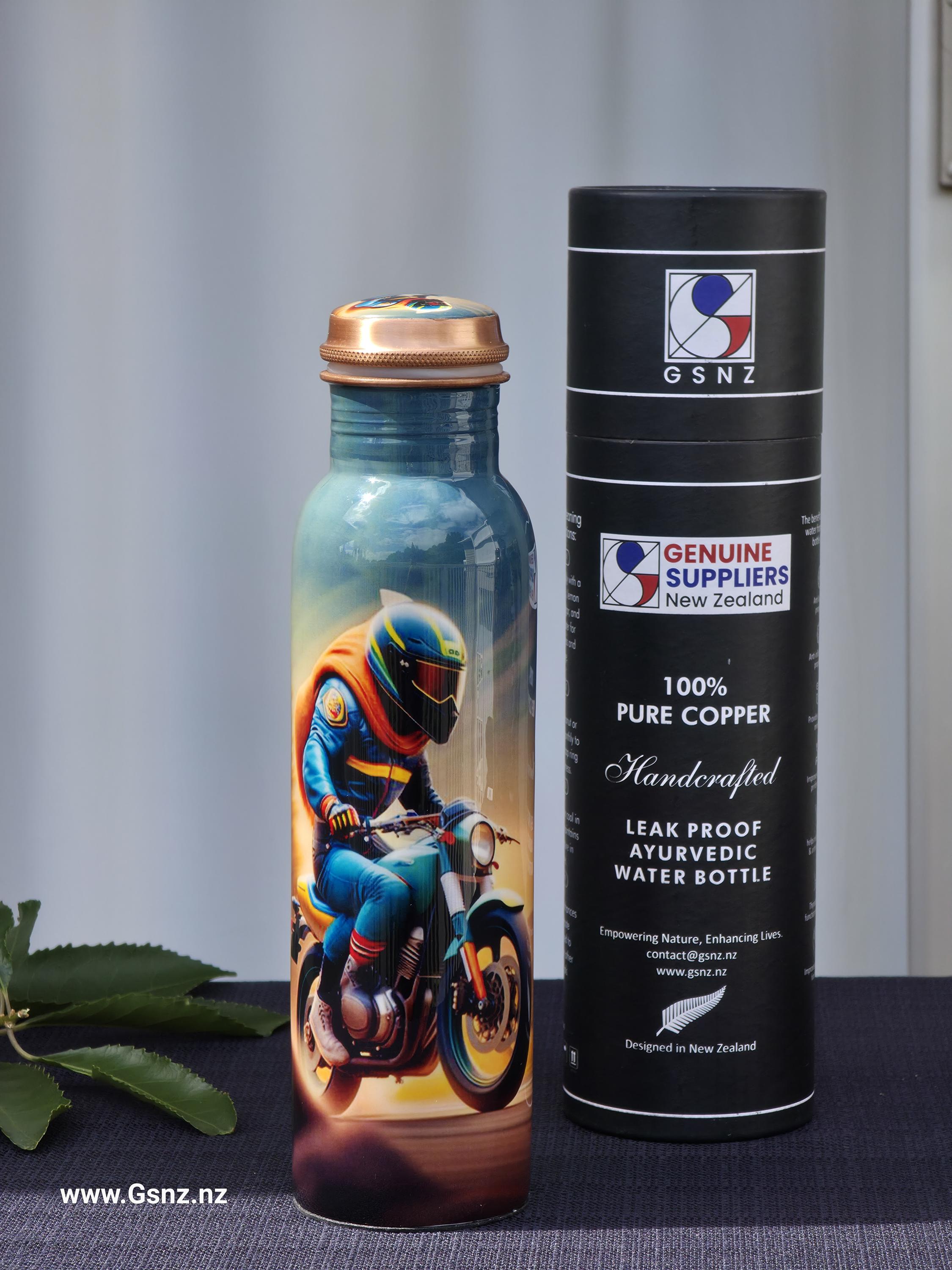 Pure Copper Water Bottles: Ayurvedic Wellness Street Art Design