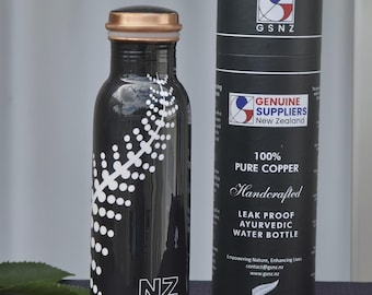Pure Copper Water Bottle: Ayurvedic Wellness, Floral Art Design, Leakproof