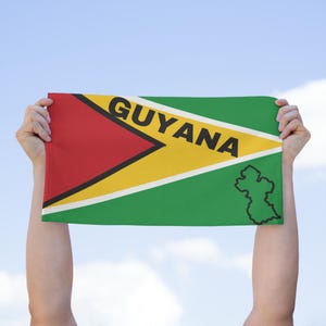Guyana Rally Towel, Guyanese Flag, Guyanese Small Towel, Guyanese Towel