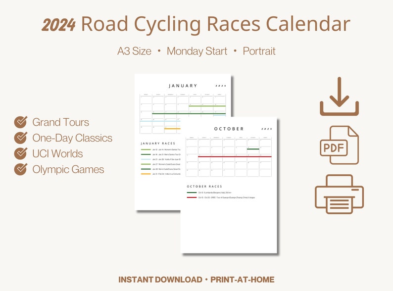 2024 Road Cycling Calendar men's & Women's Races, Grand Tours, Oneday