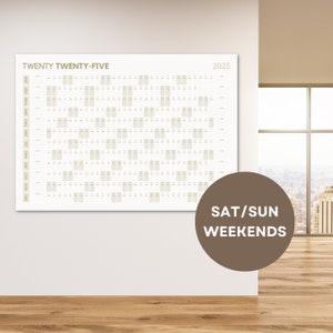 2025 Yearly Wall Calendar: Minimalist Office Planner (Digital Download)