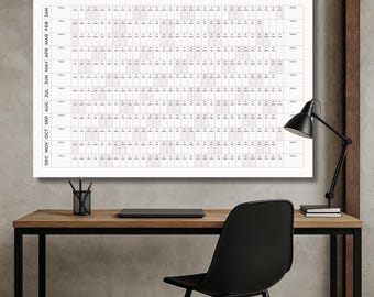 2026 Industrial Wall Calendar: Monochrome A0/A1 Printable (Digital Download)