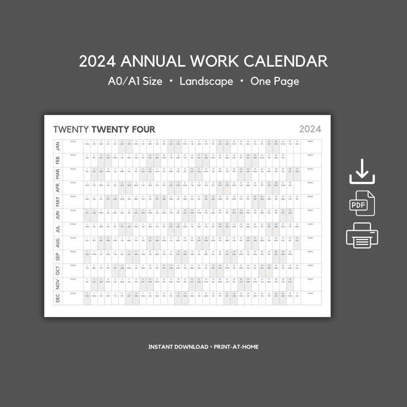 Buy 2024 Customised Huge Wall Calendar personalised Text, Logo & Colour