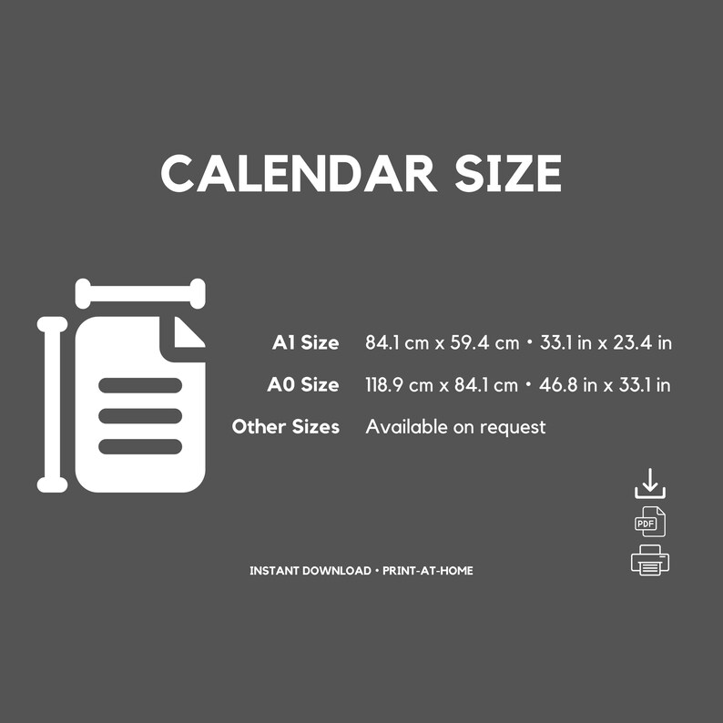 Buy 2024 Customised Huge Wall Calendar personalised Text, Logo & Colour
