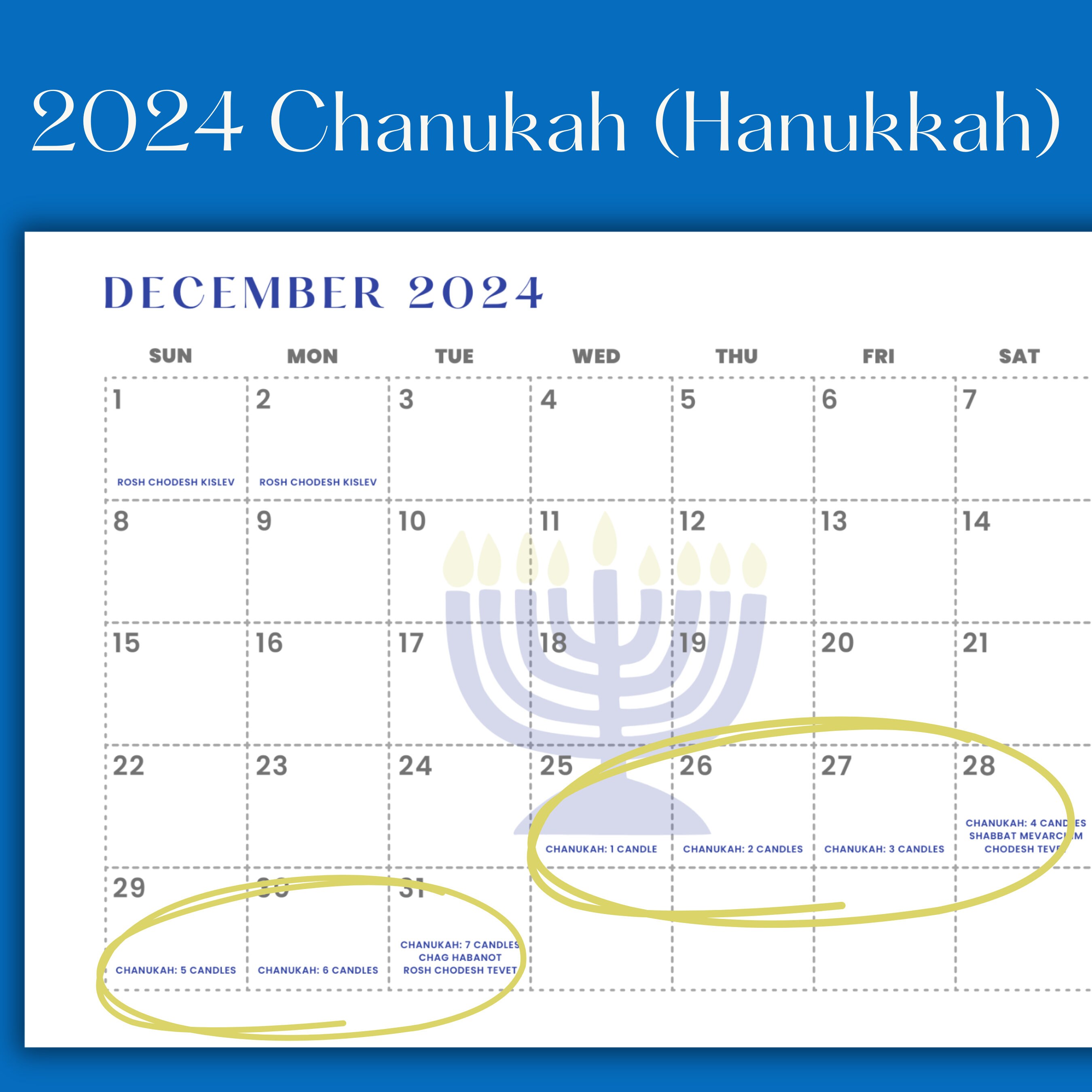 2024 Jewish Star of David Calendar 5784/5785 israelite Holidays