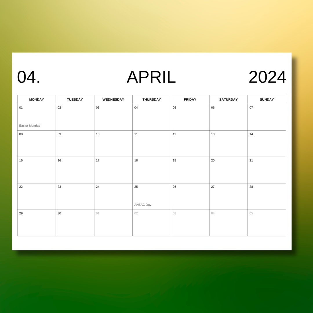 2024 Australian Calendar for Each State Including National & Etsy