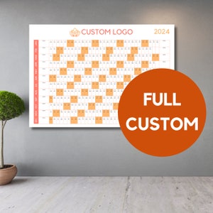 2024 Customised Huge Wall Calendar (Personalised Text, Logo & Colour, Wall Planner, A0/A1)