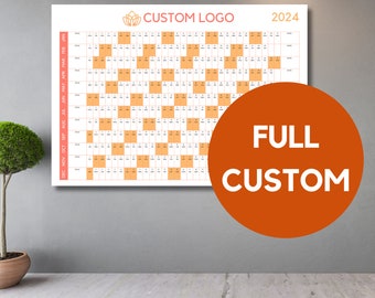 2024 Customised Huge Wall Calendar (Personalised Text, Logo & Colour, Wall Planner, A0/A1)