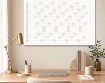 Boekjaarkalender 2026-2027, minimalistische muurplanner, kantoororganisator (digitale download)
