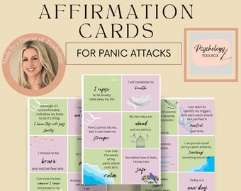 Panic Attack Affirmation Cards | Anxiety Relief | Psychology Toolbox