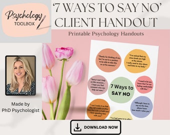 7 Ways to Say No Worksheet | People Pleasing Worksheet | Assertive Communication Skills