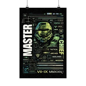 Halo Master Chief Eyes Original Video Game Art Print – Premium Poster (Used, Great Condition)