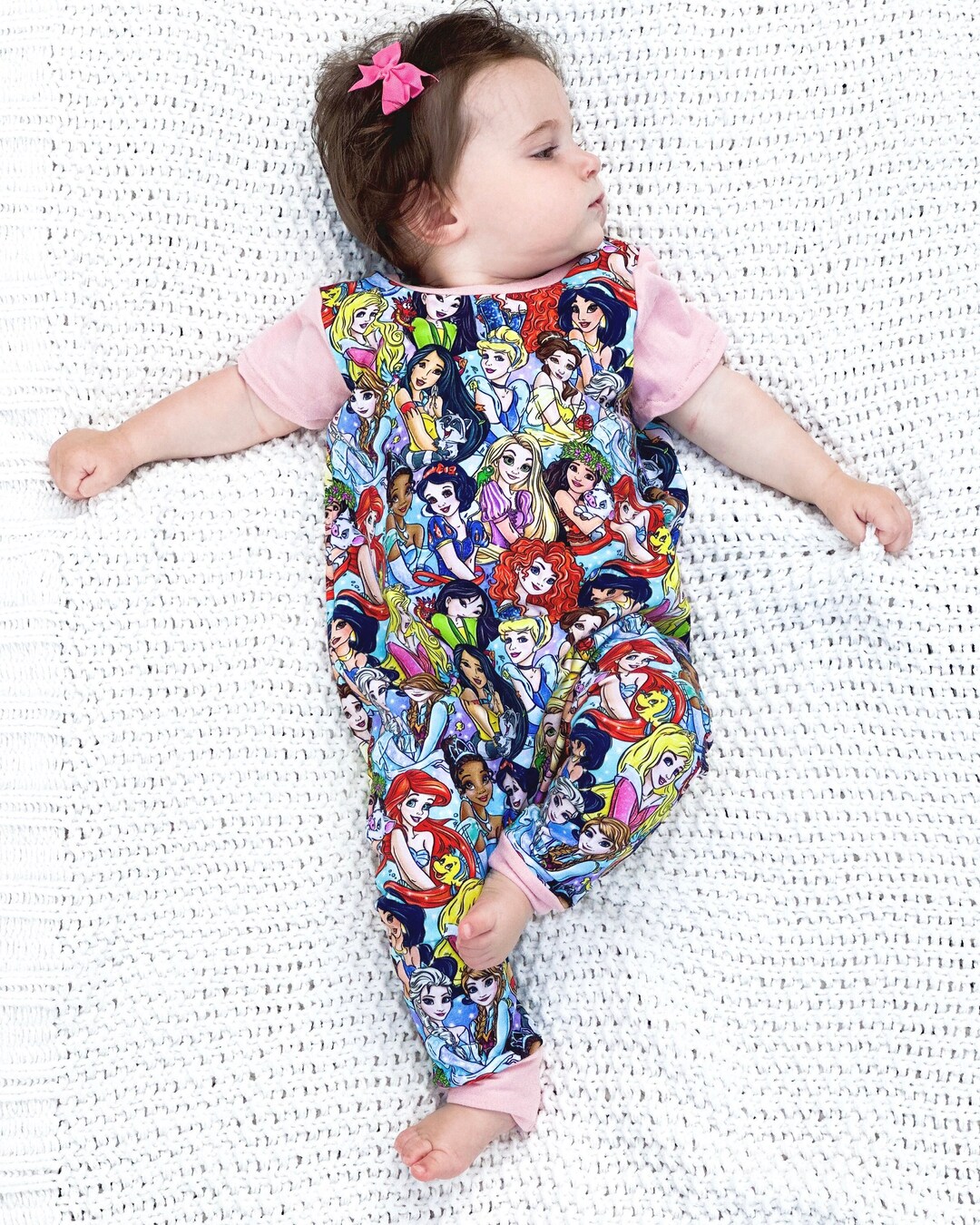 Disney Princess Romper Baby Girl Infant Toddler Kid Jumper Etsy